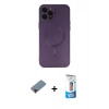 MARSİLYAN™- iPhone 12 Pro Max Kılıf Akış Minimal Özel Seri - Siyah 5D Eko Cam Ekran Koruyucu + Metal Kamera Lens Koruma Cam - KI