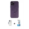 MARSİLYAN™- iPhone 12 Pro Max Kılıf Akış Minimal Özel Seri - Siyah 5D Eko Cam Ekran Koruyucu + Shine Kamera Lens - LT