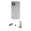 MARSİLYAN™- iPhone 12 Pro Max Kılıf Akış Minimal Özel Seri - Siyah 5D Eko Cam Ekran Koruyucu + Renkli Kamera Lens Koruma Cam - MI