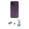 MARSİLYAN™- iPhone 12 Pro Max Kılıf Akış Minimal Özel Seri - Siyah 5D Eko Cam Ekran Koruyucu + Renkli Kamera Lens Koruma Cam - YL