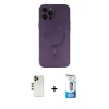 MARSİLYAN™- iPhone 12 Pro Max Kılıf Akış Minimal Özel Seri - Siyah 5D Eko Cam Ekran Koruyucu + Shine Kamera Lens - GD