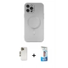 MARSİLYAN™- iPhone 12 Pro Max Kılıf Akış Minimal Özel Seri - Siyah 5D Eko Cam Ekran Koruyucu + Shine Kamera Lens - GD