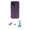 MARSİLYAN™- iPhone 12 Pro Max Kılıf Akış Minimal Özel Seri - Siyah 5D Eko Cam Ekran Koruyucu + Shine Kamera Lens Koruma Cam - SABE