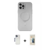 MARSİLYAN™- iPhone 12 Pro Max Kılıf Akış Minimal Özel Seri - Siyah 6D Mat Seramik Hayalet Nano Ekran Koruyucu + Shine Kamera Lens - LT