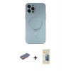 MARSİLYAN™- iPhone 12 Pro Max Kılıf Akış Minimal Özel Seri - Siyah 6D Mat Seramik Hayalet Nano Ekran Koruyucu + Renkli Kamera Lens Koruma Cam - TU