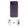 MARSİLYAN™- iPhone 12 Pro Max Kılıf Akış Minimal Özel Seri - Siyah 6D Mat Seramik Hayalet Nano Ekran Koruyucu + Shine Kamera Lens - GD