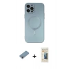 MARSİLYAN™- iPhone 12 Pro Max Kılıf Akış Minimal Özel Seri - Siyah 6D Mat Seramik Hayalet Nano Ekran Koruyucu + Gökkuşağı Shine Kamera Lens Koruma Cam