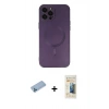 MARSİLYAN™- iPhone 12 Pro Max Kılıf Akış Minimal Özel Seri - Siyah 6D Mat Seramik Hayalet Nano Ekran Koruyucu + Shine Kamera Lens Koruma Cam - MI