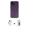 MARSİLYAN™- iPhone 12 Pro Max Kılıf Akış Minimal Özel Seri - Siyah 6D Mat Seramik Hayalet Nano Ekran Koruyucu + Shine Kamera Lens - LT