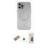 MARSİLYAN™- iPhone 12 Pro Max Kılıf Akış Minimal Özel Seri - Siyah 6D Mat Seramik Hayalet Nano Ekran Koruyucu + Sierra Blue Shine Kamera Lens Koruma Cam