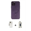 MARSİLYAN™- iPhone 12 Pro Max Kılıf Akış Minimal Özel Seri - Siyah Bilvis Hayalet Cam Ekran Koruyucu + Shine Kamera Lens - GD