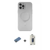 MARSİLYAN™- iPhone 12 Pro Max Kılıf Akış Minimal Özel Seri - Siyah Bilvis Hayalet Cam Ekran Koruyucu + Shine Kamera Lens Koruma Cam - GD