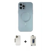 MARSİLYAN™- iPhone 12 Pro Max Kılıf Akış Minimal Özel Seri - Siyah Bilvis Hayalet Cam Ekran Koruyucu + Shine Kamera Lens - GD