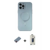 MARSİLYAN™- iPhone 12 Pro Max Kılıf Akış Minimal Özel Seri - Siyah Bilvis Hayalet Cam Ekran Koruyucu + Metal Kamera Lens Koruma Cam - KI