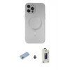 MARSİLYAN™- iPhone 12 Pro Max Kılıf Akış Minimal Özel Seri - Siyah Bilvis Hayalet Cam Ekran Koruyucu + Shine Kamera Lens Koruma Cam - MI