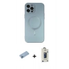 MARSİLYAN™- iPhone 12 Pro Max Kılıf Akış Minimal Özel Seri - Siyah Bilvis Hayalet Cam Ekran Koruyucu + Shine Kamera Lens Koruma Cam - MI