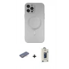 MARSİLYAN™- iPhone 12 Pro Max Kılıf Akış Minimal Özel Seri - Siyah Bilvis Hayalet Cam Ekran Koruyucu + Renkli Kamera Lens Koruma Cam - MI