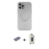 MARSİLYAN™- iPhone 12 Pro Max Kılıf Akış Minimal Özel Seri - Siyah Bilvis Hayalet Cam Ekran Koruyucu + Renkli Kamera Lens Koruma Cam - TU