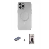 MARSİLYAN™- iPhone 12 Pro Max Kılıf Akış Minimal Özel Seri - Siyah Bilvis Hayalet Cam Ekran Koruyucu + Sarı Renkli Kamera Lens Koruma Cam
