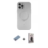 MARSİLYAN™- iPhone 12 Pro Max Kılıf Akış Minimal Özel Seri - Siyah Bilvis Hayalet Cam Ekran Koruyucu + Shine Kamera Lens Koruma Cam - PE