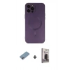 MARSİLYAN™- iPhone 12 Pro Max Kılıf Akış Minimal Özel Seri - Siyah Bilvis Hayalet Cam Ekran Koruyucu + Shine Kamera Lens Koruma Cam - GI