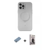 MARSİLYAN™- iPhone 12 Pro Max Kılıf Akış Minimal Özel Seri - Siyah Bilvis Hayalet Cam Ekran Koruyucu + Shine Kamera Lens Koruma Cam - GS