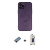 MARSİLYAN™- iPhone 12 Pro Max Kılıf Akış Minimal Özel Seri - Siyah Bilvis Hayalet Cam Ekran Koruyucu + Shine Kamera Lens Koruma Cam - SH