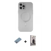 MARSİLYAN™- iPhone 12 Pro Max Kılıf Akış Minimal Özel Seri - Siyah Bilvis Hayalet Cam Ekran Koruyucu + Shine Kamera Lens Koruma Cam - GI