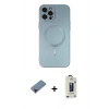 MARSİLYAN™- iPhone 12 Pro Max Kılıf Akış Minimal Özel Seri - Siyah Bilvis Hayalet Cam Ekran Koruyucu + Siyah Shine Kamera Lens Koruma Cam