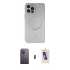 MARSİLYAN™- iPhone 12 Pro Max Kılıf Akış Minimal Özel Seri - Siyah Joko 5D Cam + Neon Fosforlu Kamera Lens - BZ