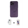 MARSİLYAN™- iPhone 12 Pro Max Kılıf Akış Minimal Özel Seri - Siyah Joko 5D Cam + Shine Kamera Lens - LT