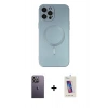 MARSİLYAN™- iPhone 12 Pro Max Kılıf Akış Minimal Özel Seri - Siyah Joko 5D Cam + Neon Fosforlu Kamera Lens - BZ