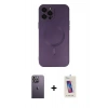 MARSİLYAN™- iPhone 12 Pro Max Kılıf Akış Minimal Özel Seri - Siyah Joko 5D Cam + Neon Fosforlu Kamera Lens - BZ