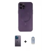 MARSİLYAN™- iPhone 12 Pro Max Kılıf Akış Minimal Özel Seri - Siyah Joko Magic 5D Cam + Neon Fosforlu Kamera Lens - MI