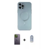 MARSİLYAN™- iPhone 12 Pro Max Kılıf Akış Minimal Özel Seri - Siyah Joko Magic 5D Cam + Neon Fosforlu Kamera Lens - YL