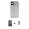 MARSİLYAN™- iPhone 12 Pro Max Kılıf Akış Minimal Özel Seri - Siyah Joko Magic 5D Cam + Neon Fosforlu Kamera Lens - YL