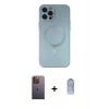 MARSİLYAN™- iPhone 12 Pro Max Kılıf Akış Minimal Özel Seri - Siyah Joko Magic 5D Cam + Neon Fosforlu Kamera Lens - SI