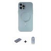 MARSİLYAN™- iPhone 12 Pro Max Kılıf Akış Minimal Özel Seri - Siyah Joko Magic 5D Cam + Pembe Renkli Kamera Lens Koruma Cam