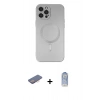 MARSİLYAN™- iPhone 12 Pro Max Kılıf Akış Minimal Özel Seri - Siyah Joko Magic 5D Cam + Pembe Renkli Kamera Lens Koruma Cam
