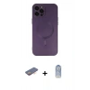 MARSİLYAN™- iPhone 12 Pro Max Kılıf Akış Minimal Özel Seri - Siyah Joko Magic 5D Cam + Renkli Kamera Lens Koruma Cam - TU
