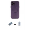 MARSİLYAN™- iPhone 12 Pro Max Kılıf Akış Minimal Özel Seri - Siyah Joko Magic 5D Cam + Shine Kamera Lens Koruma Cam - SH