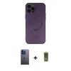 MARSİLYAN™- iPhone 12 Pro Max Kılıf Akış Minimal Özel Seri - Siyah Joko Magic 5D Hayalet Cam + Neon Fosforlu Kamera Lens - MI