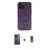 MARSİLYAN™- iPhone 12 Pro Max Kılıf Akış Minimal Özel Seri - Siyah Joko Magic 5D Hayalet Cam + Neon Fosforlu Kamera Lens - SI