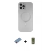 MARSİLYAN™- iPhone 12 Pro Max Kılıf Akış Minimal Özel Seri - Siyah Joko Magic 5D Hayalet Cam + Shine Kamera Lens Koruma Cam - PE