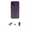 MARSİLYAN™- iPhone 12 Pro Max Kılıf Akış Minimal Özel Seri - Siyah Joko Magic 5D Hayalet Cam + Shine Kamera Lens Koruma Cam - PE