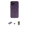 MARSİLYAN™- iPhone 12 Pro Max Kılıf Akış Minimal Özel Seri - Siyah Joko Magic 5D Hayalet Cam + Renkli Kamera Lens Koruma Cam - SI