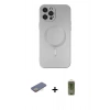 MARSİLYAN™- iPhone 12 Pro Max Kılıf Akış Minimal Özel Seri - Siyah Joko Magic 5D Hayalet Cam + Renkli Kamera Lens Koruma Cam - SI