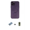 MARSİLYAN™- iPhone 12 Pro Max Kılıf Akış Minimal Özel Seri - Siyah Joko Magic 5D Hayalet Cam + Shine Kamera Lens Koruma Cam - GS