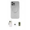 MARSİLYAN™- iPhone 12 Pro Max Kılıf Akış Minimal Özel Seri - Siyah Joko Magic 5D Hayalet Cam + Shine Kamera Lens - GD