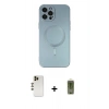 MARSİLYAN™- iPhone 12 Pro Max Kılıf Akış Minimal Özel Seri - Siyah Joko Magic 5D Hayalet Cam + Shine Kamera Lens - GD